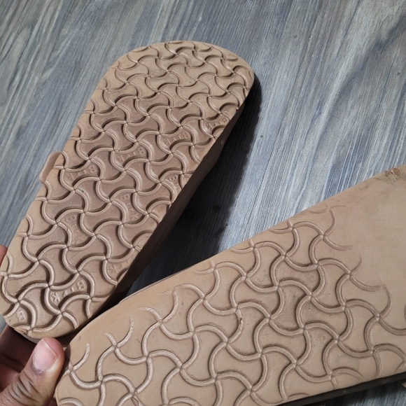 Birkenstock Rubber Comfort Slides Size 42 Tan - Picture 5 of 6